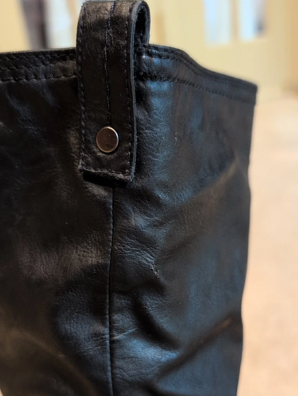 Black Slouchy Mid-Calf Women's Boots